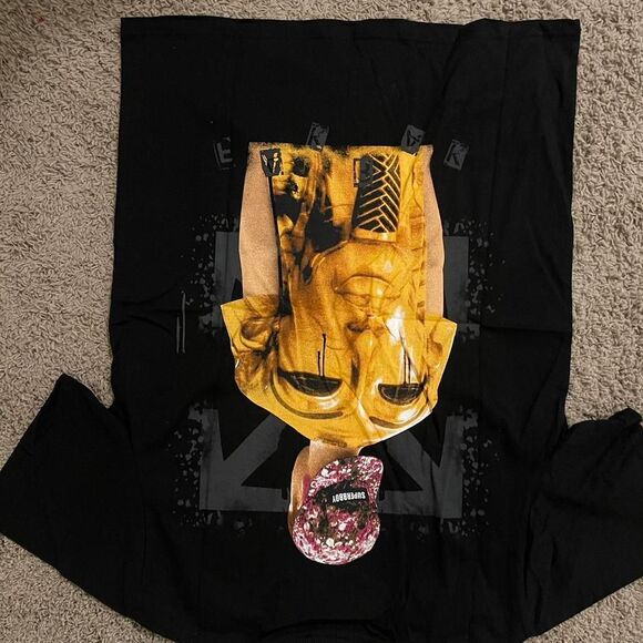 Cyclingage off white T shirt size large black round neck short sleeve superbboy - Picture 7 of 10